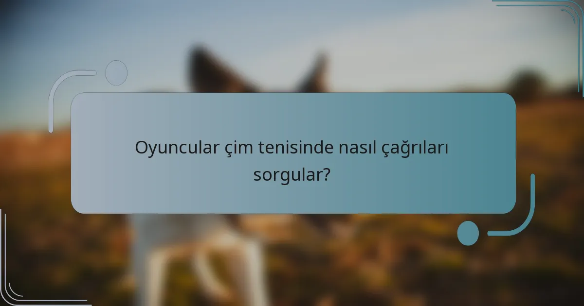Oyuncular çim tenisinde nasıl çağrıları sorgular?
